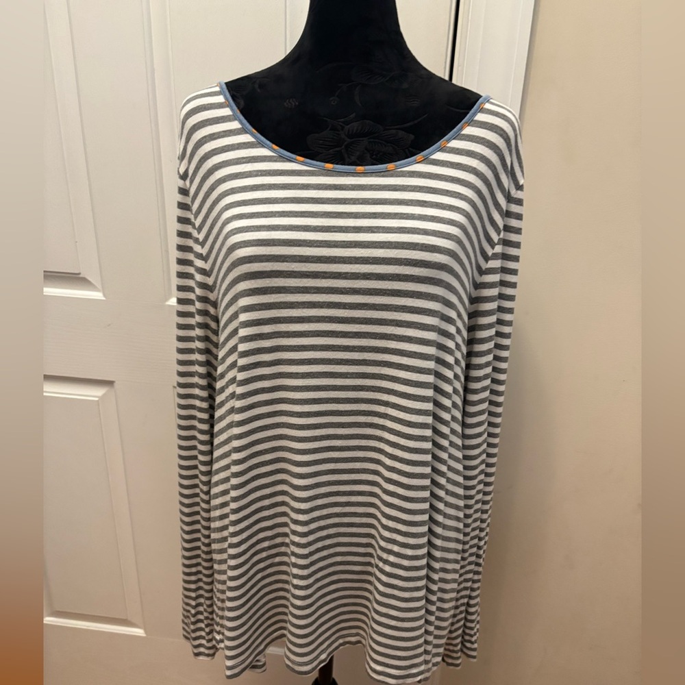 Matilda Jane Striped Gray and White Women's Top